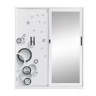 Multiple Color Metal Wardrobe Closets With Lock Key Printed Steel Almirah D500mm