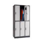 Hospital Furniture Metal Lockers 6 Door Steel Locker 0.6mm  Thick Multipurpose