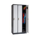 Vertical Clothes Cabinet Steel Locker 3 Door Metal Wardrobe