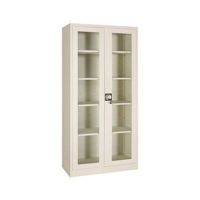 Office Furniture Metal Storage Glass Door File Cabinet Fireproof H1850mm