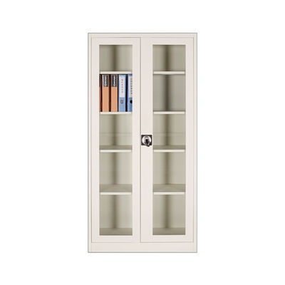 Office Furniture Metal Storage Glass Door File Cabinet Fireproof H1850mm