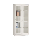 Office Double Doors Portable Stainless Steel Cupboards With Glass Doors